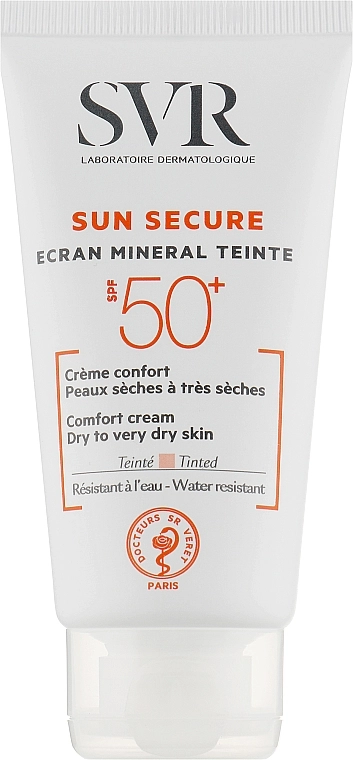 SVR Сонцезахисний крем з тоном для сухої та дуже сухої шкіри Sun Secure Ecran Mineral Teinte Comfort Cream SPF50+ - фото N1