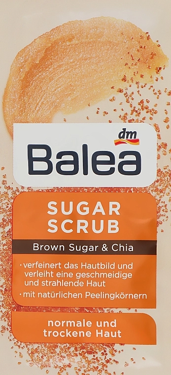 Balea Сахарный скраб для лица с коричневым сахаром и чиа Sugar Face Scrub With Brown Sugar And Chia - фото N1