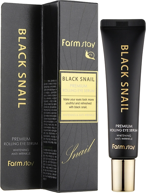 Сироватка-ролер для шкіри навколо очей - FarmStay Black Snail Premium Rolling Eye Serum, 25 мл - фото N2