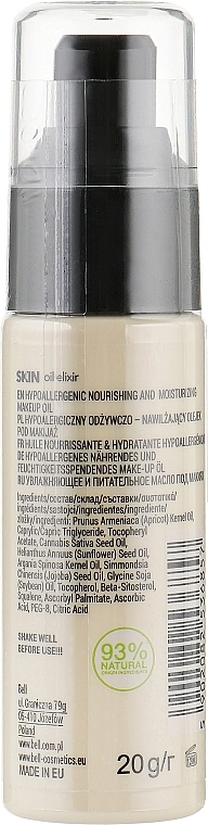 Bell Живильний і зволожувальний еліксир Hypoallergenic Skin Oil Elixir - фото N2