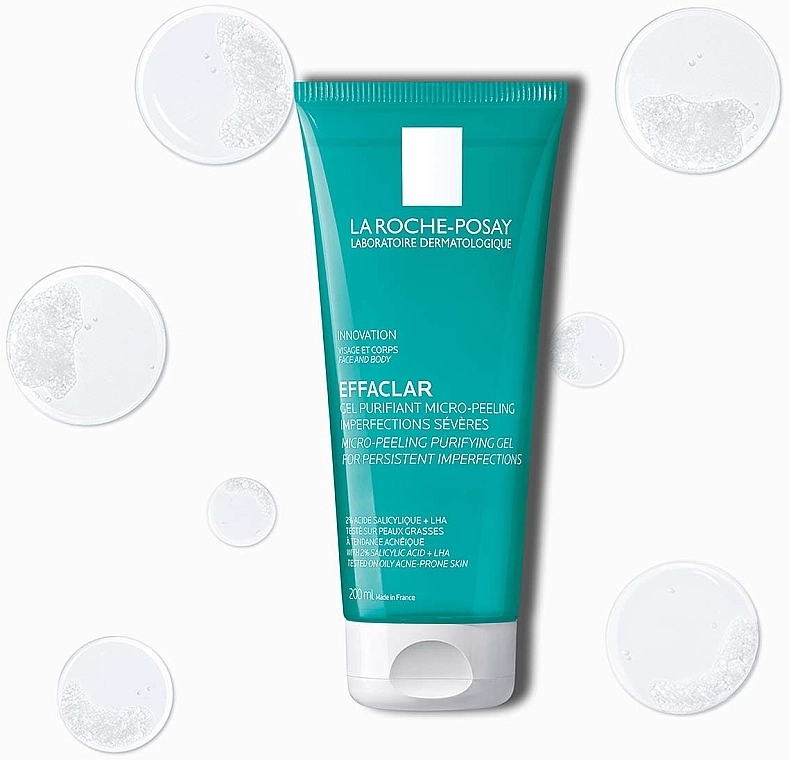 La Roche-Posay Гель-мікропілінг для очищення проблемної шкіри обличчя та тіла Effaclar Micro-Peeling Purifying Gel - фото N3