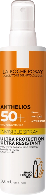 La Roche-Posay Сонцезахисний стійкий невидимий спрей для шкіри обличчя та тіла, дуже високий ступінь захисту SPF50+ Anthelios Invisible Spray - фото N1