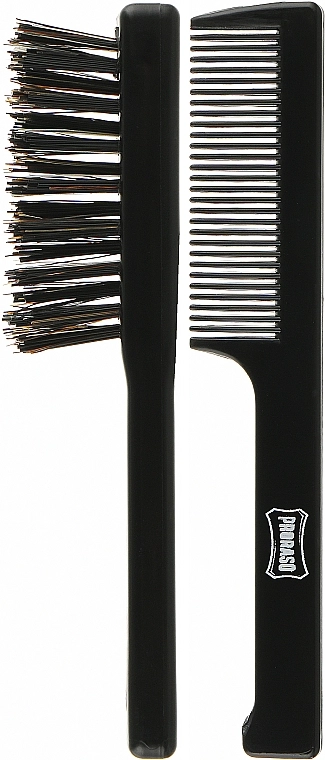 Proraso Набор для ухода за бородой и усами Moustache Comb and Beard Brush Set (brush/2pcs) - фото N1