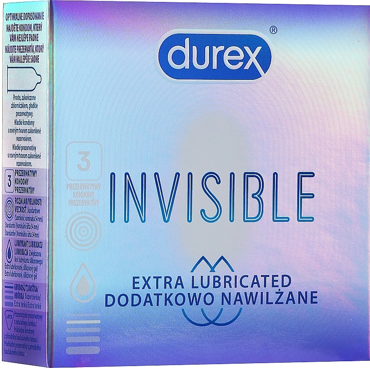 Durex Презервативы дополнительно увлажненые, ультратонкие, 3шт Invisible - фото N4