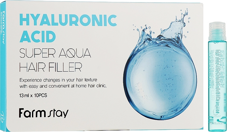 FarmStay Питательный филлер для волос с гиалуроновой кислотой Hyaluronic Acid Super Aqua Hair Filler - фото N3