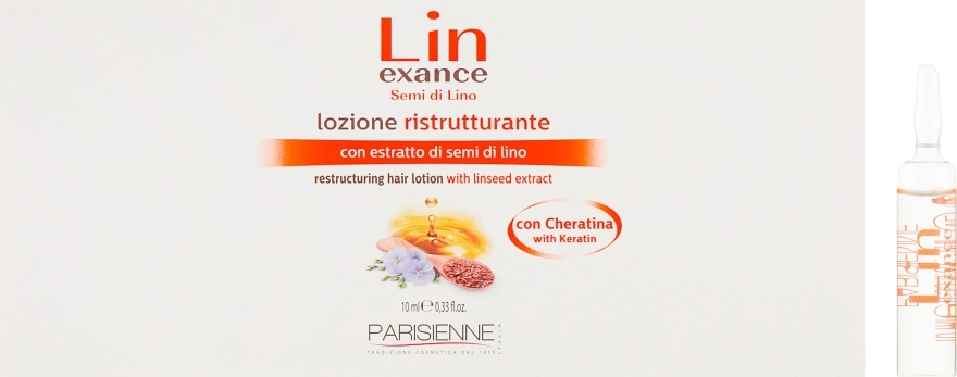 Parisienne Italia Відновлювальний лосьйон для волосся в ампулах Lin Exance Semi Di Lino Lozione Ristrutturante - фото N1