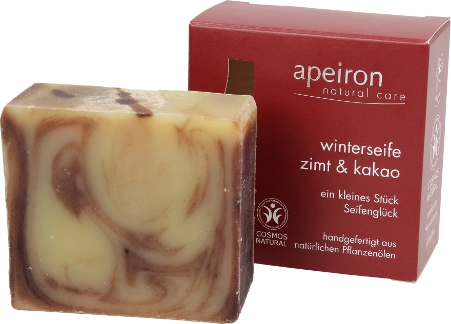 Apeiron Натуральне мило "Кориця і какао" Cinnamon & Cocoa Winter Soap - фото N1