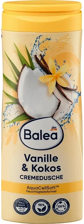 Balea Крем-гель для душа "Ваниль и кокос" Dusche & Creme Vanille und Cocos - фото N1