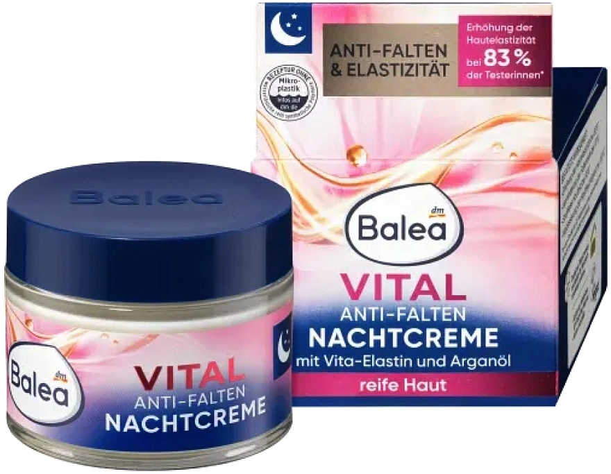 Balea Восстанавливающий ночной крем c аргановым маслом для лица Vital Nachtcreme - фото N1