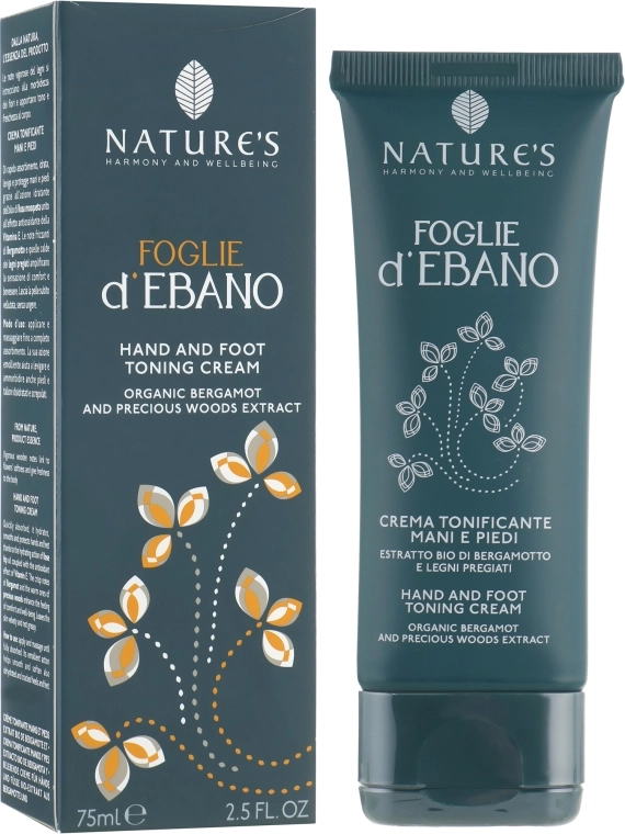 Nature's Крем для рук і ніг тонізувальний Foglie D’Ebano Hand & Foot Cream - фото N1