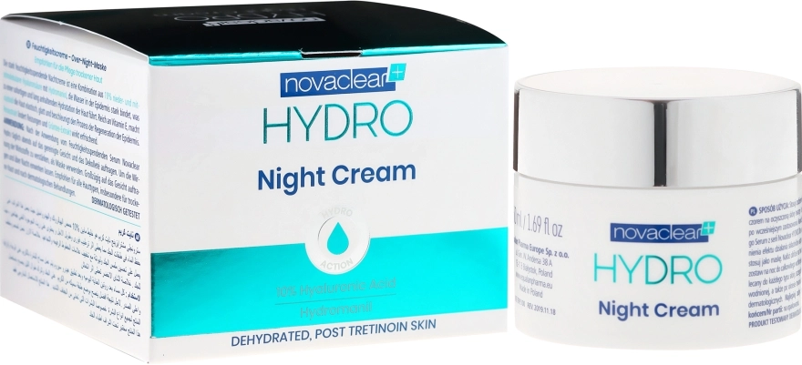 Novaclear Нічна зволожувальна крем-маска для обличчя Hydro Night Cream - фото N2