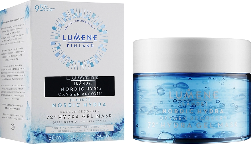 Lumene Увлажняющая и восстанавливающая кислородная маска для лица Nordic Hydra 72H Gel Mask - фото N2