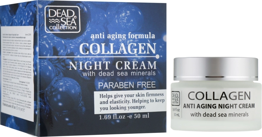 Dead Sea Collection Нічний крем проти старіння з колагеном і мінералами Мертвого моря Anti Aging Formula Collagen Night Cream - фото N1