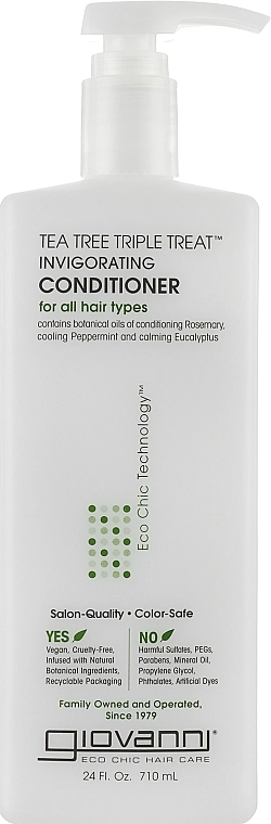 Giovanni Тонізуючий кондиціонер Eco Chic Hair Care Tea Tree Triple Conditioner - фото N3