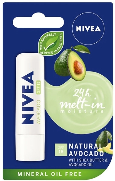 Nivea Бальзам для губ "Авокадо" 24H Melt-in Natural Avocado Lip Balm SPF15 - фото N1