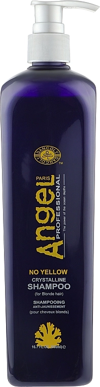 Angel Professional Paris Шампунь для нейтрализации желтого пигмента No Yellow Crystalline Shampoo - фото N3