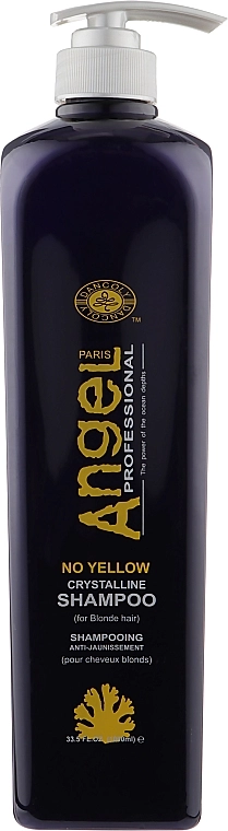 Angel Professional Paris Шампунь для нейтрализации желтого пигмента No Yellow Crystalline Shampoo - фото N5