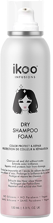 Ikoo Сухий шампунь-піна "Відновлення і захист кольору" Infusions Shampoo Foam Color Protect & Repair - фото N1