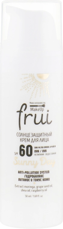 FRUI Сонцезахисний крем для обличчя Sunny Day Anti-Pollution System SPF 60 - фото N2