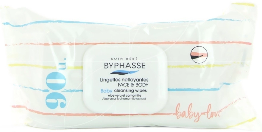 Byphasse Детские влажные салфетки, 90 шт. Baby Cleansing Wipes Face and Body - фото N1