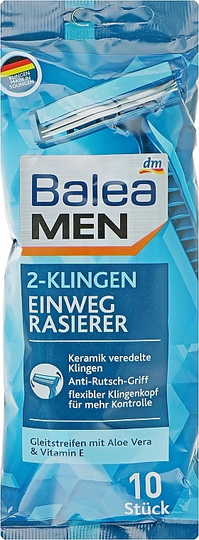 Balea Набір одноразових станків для гоління на 2 леза, 10 шт Men 2-Klingen - фото N1