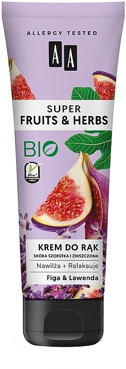 AA Крем для рук "Інжир і лаванда" Cosmetics Super Fruits & Herbs - фото N1