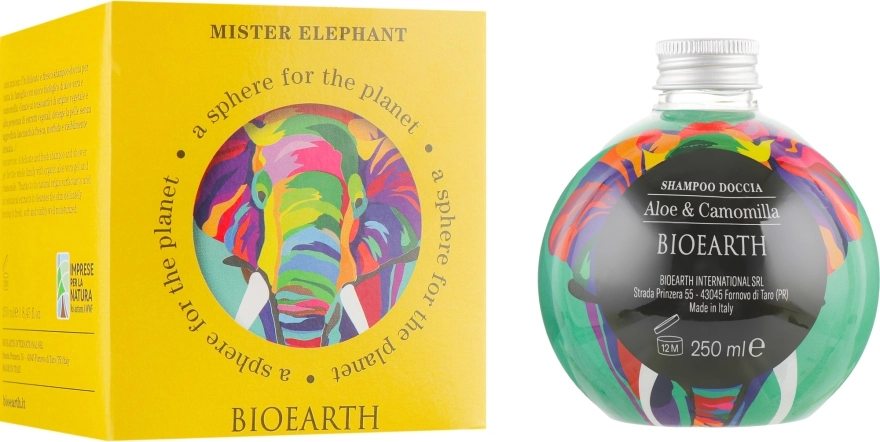 Bioearth Шампунь-гель для душу "Алое і ромашка" Mister Elephant - фото N1