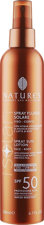 Nature's Сонцезахисний спрей для обличчя й тіла I Solari Spray Sun Lotion Spf 50 - фото N1