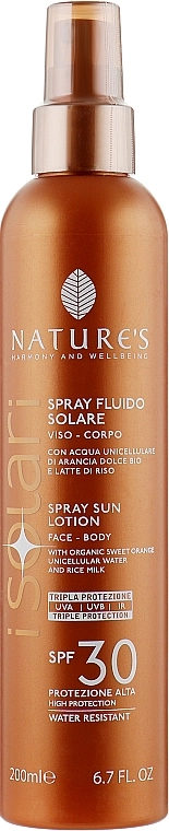 Nature's Сонцезахисний спрей для обличчя й тіла I Solari Spray Sun Lotion Spf 30 - фото N1