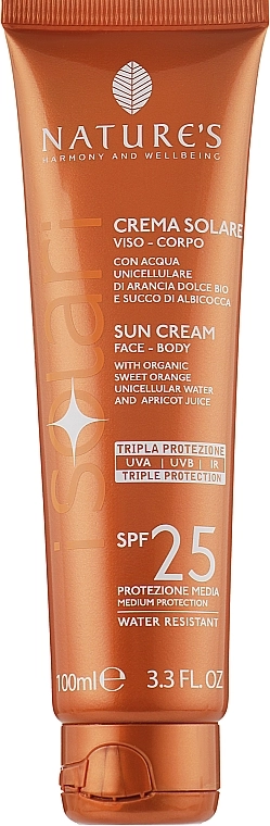 Nature's Солнцезащитный крем для лица и тела I Solari Sun Cream Spf 25 - фото N1