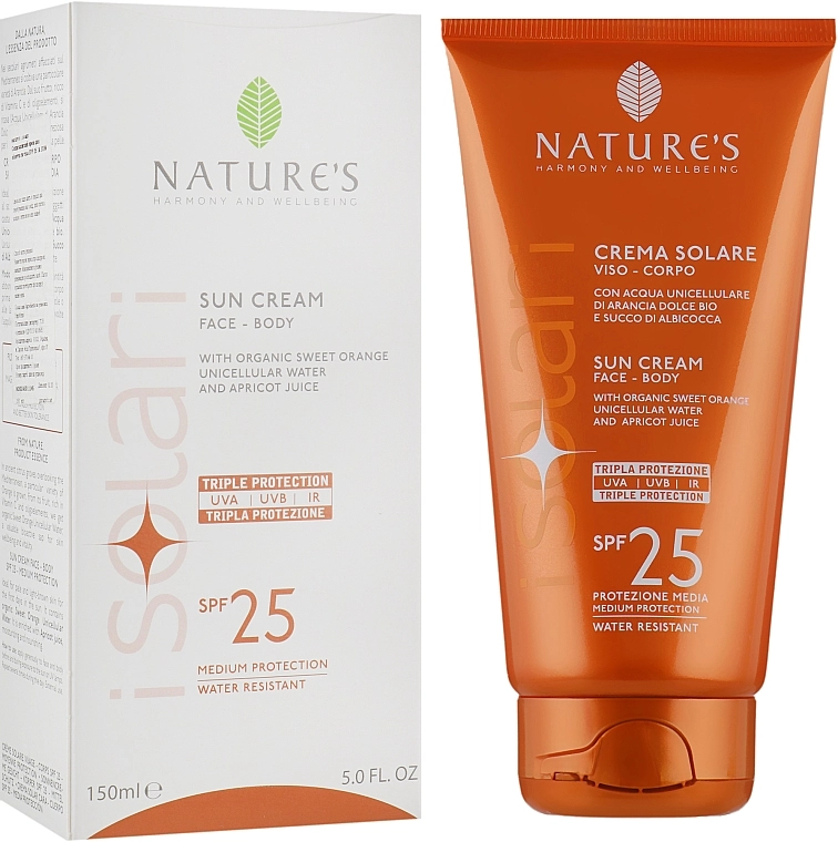 Nature's Солнцезащитный крем для лица и тела I Solari Sun Cream Spf 25 - фото N3