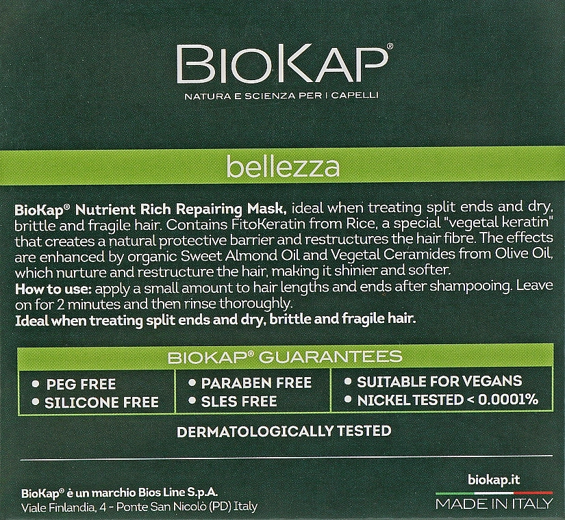 BiosLine Маска для волос питательная, восстанавливающая BioKap Nutrient-Rich Repairing Mask - фото N3