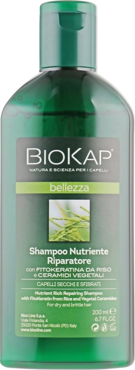 BiosLine Шампунь питательный, восстанавливающий BioKap Nourishing Repair Shampoo - фото N2