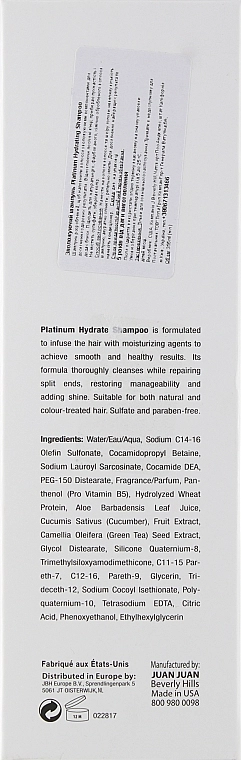 J Beverly Hills Увлажняющий шампунь для волос Platinum Hydrate Shampoo - фото N6