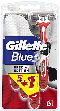 Gillette Набір одноразових станків для гоління, 5+1 шт. Blue III Red and White - фото N3