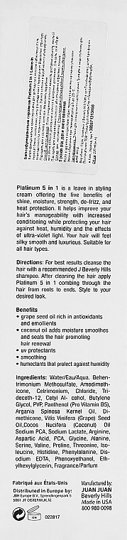 J Beverly Hills Несмываемый спрей для волос Platinum 5 In 1 Leave-In Styling Cream - фото N3