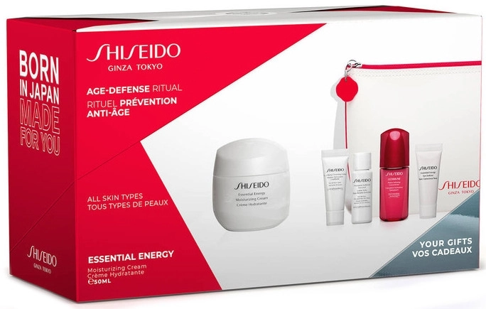 Shiseido Набор Essential Energy (cr/50ml + foam/5ml + softener/7ml + conc/10ml + eye/cr/5ml + bag/1) - фото N1