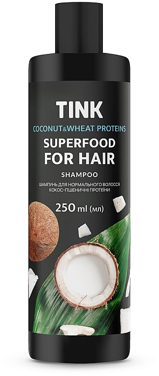 Tink Шампунь для нормального волосся "Кокос і пшеничні протеїни" SuperFood For Hair Coconut & Wheat Proteins Shampoo - фото N1