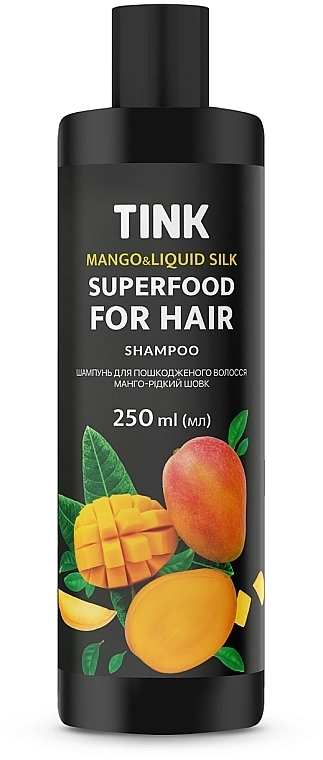 Tink Шампунь для пошкодженого волосся "Манго і рідкий шовк" SuperFood For Hair Mango & Liquid Shampoo - фото N1