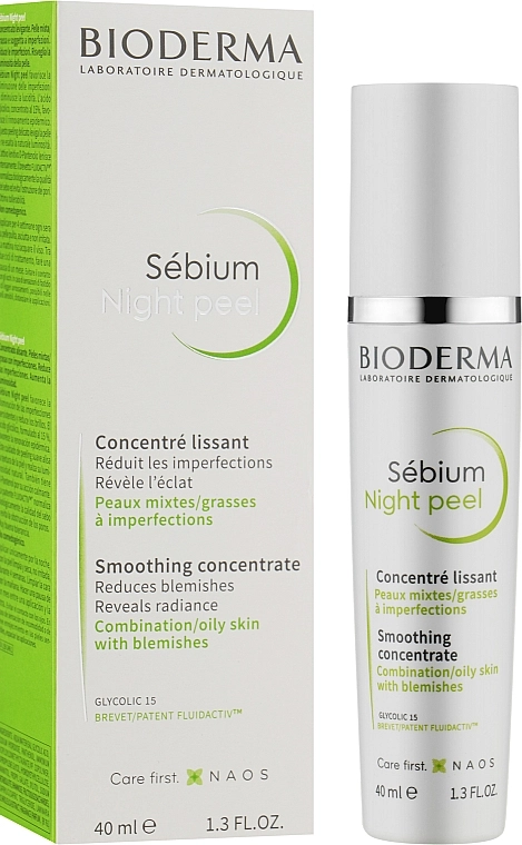 Bioderma Розгладжувальний концентрат Sebium Night Peel Smoothing Concentrate - фото N2