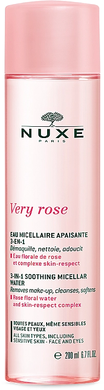 Nuxe Very Rose 3 in 1 Soothing Micellar Water Успокаивающая мицеллярная вода для лица и глаз - фото N3