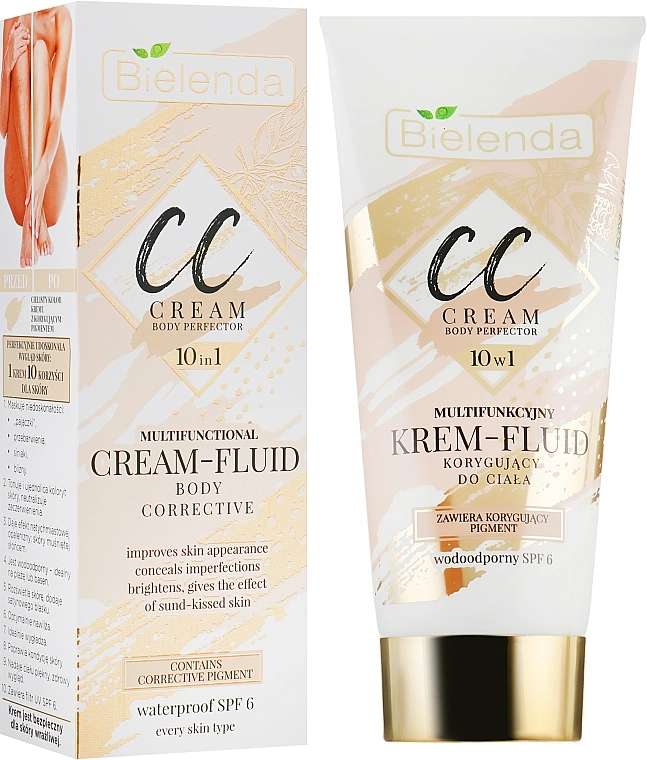 Bielenda Magic CC 10in1 Body Correction Cream Waterproof Tanning Effect SPF6 СС-крем-флюїд для тіла - фото N1