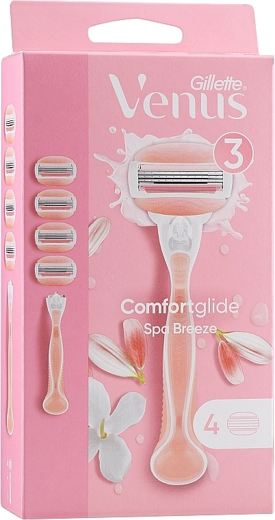 Бритва с 4 сменными кассетами - Gillette Venus Spa Breeze - фото N2