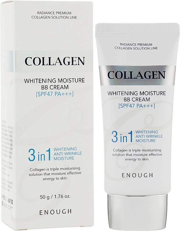 Enough Collagen 3 in1 Whitening Moisture BB Cream SPF47 PA+++ BB-крем с морским коллагеном - фото N2