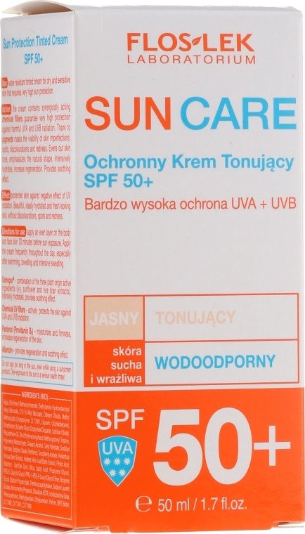 Floslek Захисний тонізувальний крем SPF 50+ Sun Protection Tinder Cream SPF50+ - фото N2