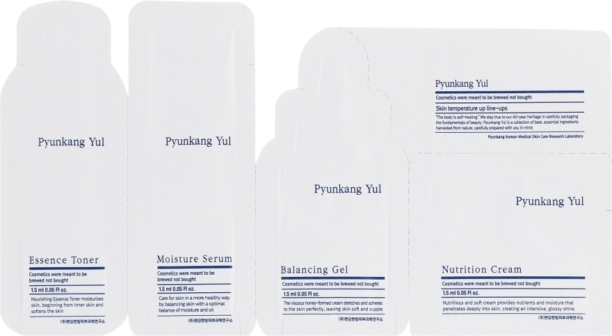 Pyunkang Yul Набір пробників (toner/1.5ml + ser/1.5ml + gel/1.5ml + cr/1.5ml) - фото N1