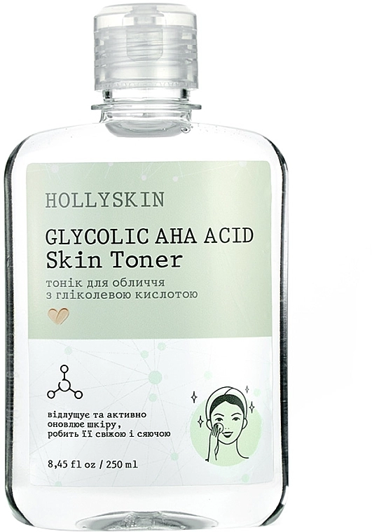Hollyskin Тонік для обличчя, з гліколевою кислотою Glycolic AHA Acid Skin Toner - фото N1