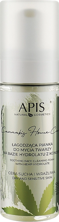 APIS Professional Успокаивающая очищающая пена для лица на основе гидролата конопли Cannabis Home Care Soothing Face Cleaning Foam - фото N1