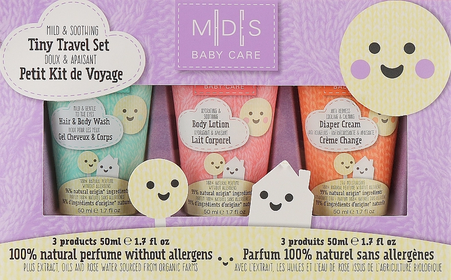 Mades Cosmetics Набор "В дорогу с малышом" M|D|S Baby Care Tiny Travel Set (gel/50ml + b/cr/50ml + b/lot/50ml) - фото N1