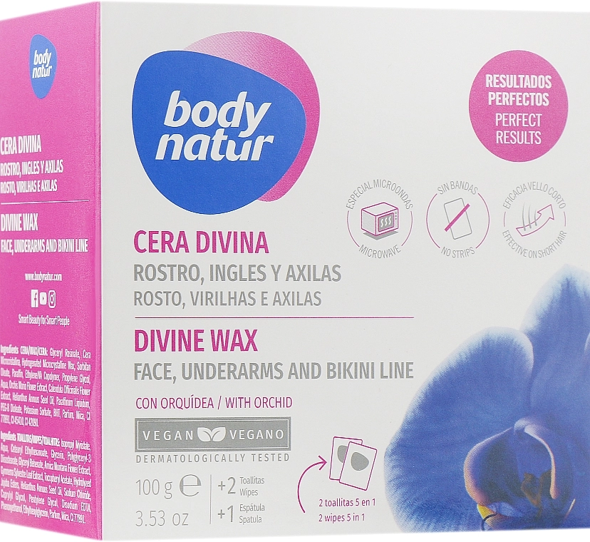Body Natur Воск профессиональный для лица, области бикини и подмышек Divine Wax for Face & Delicate Areas - фото N2